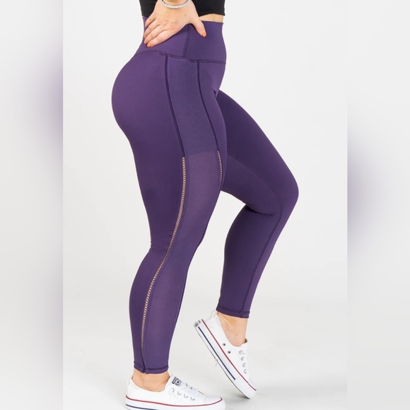 Curves and Combat Boots Pants - Curves N Combat Boots Leggings | Purple w/ Pockets